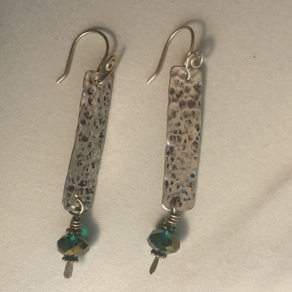 Handcrafted Recycled Aluminum n Crystal Earrings. - Picture 2 of 8